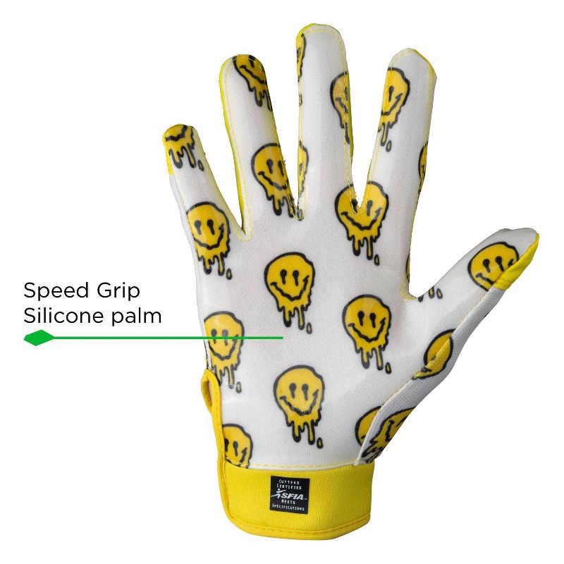 slide 6 of 7, Cutters Game Day Receiver Gloves Youth - Smile L/XL, 1 ct