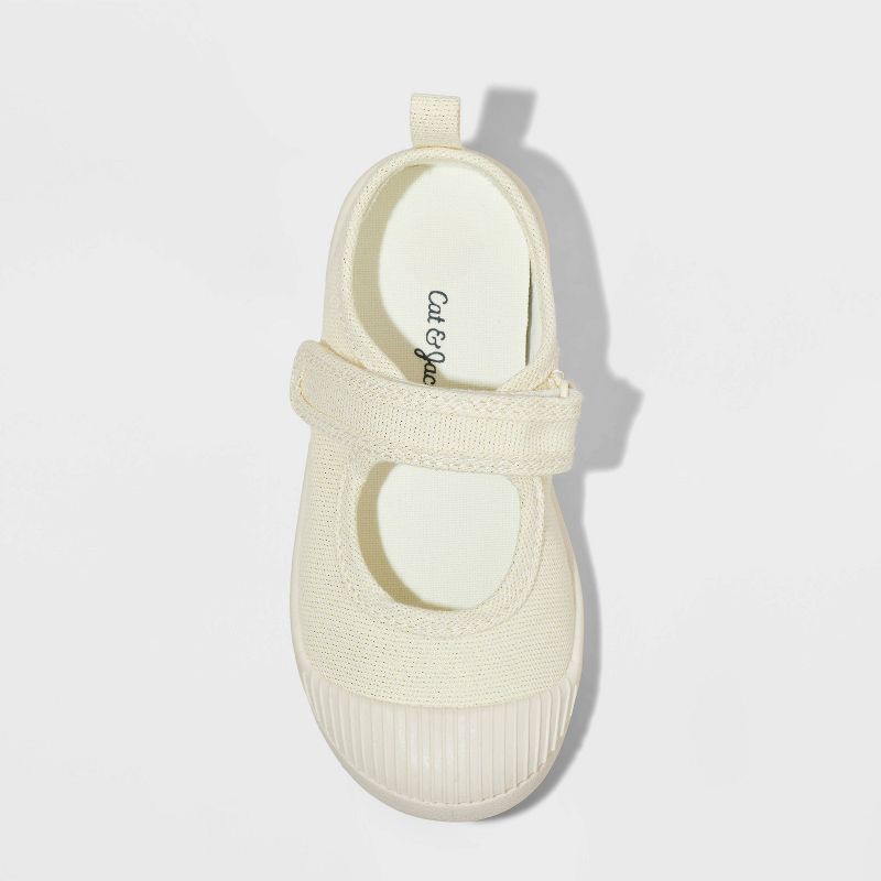 slide 3 of 4, Toddler Marina Mary Jane Sneakers - Cat & Jack™ Gold 12T: Hook & Loop, Non-Marking Sole, Canvas, Closed Round Toe, 1 ct