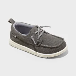 Toddler Bobby Pull-On Sneakers - Cat & Jack™ Charcoal Gray 7T: Slip-On Canvas Shoes, Elastic Laces, Closed Round Toe