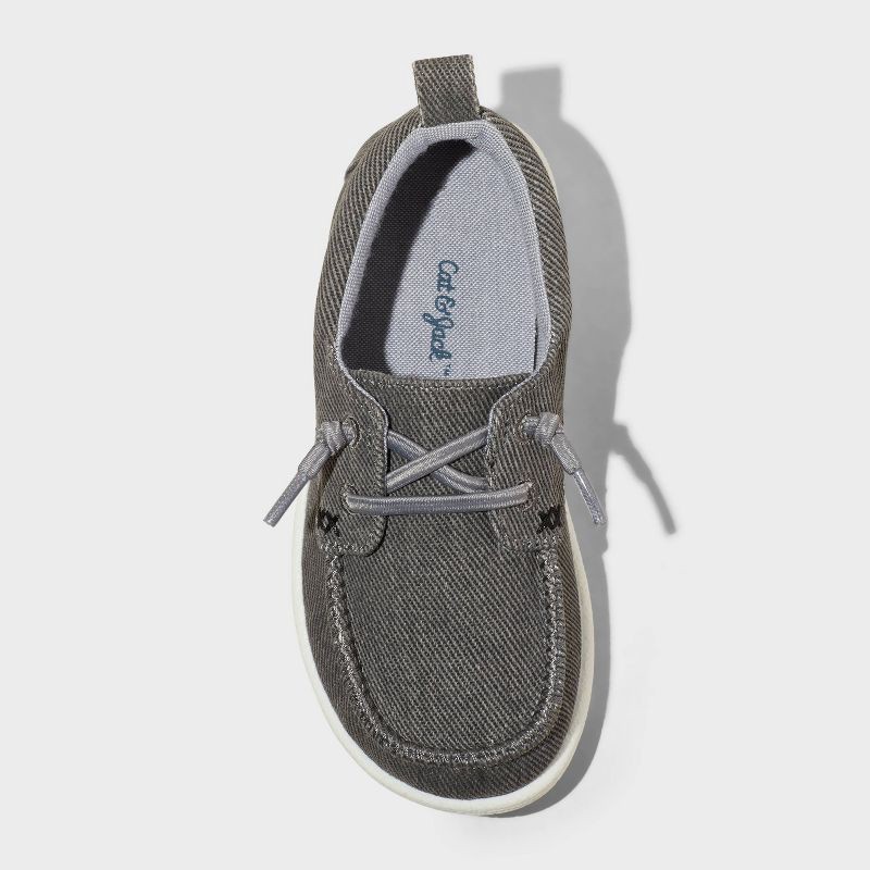 slide 3 of 4, Toddler Bobby Pull-On Sneakers - Cat & Jack™ Charcoal Gray 8T: Elastic Laces, Canvas, Slip-On, 1 ct