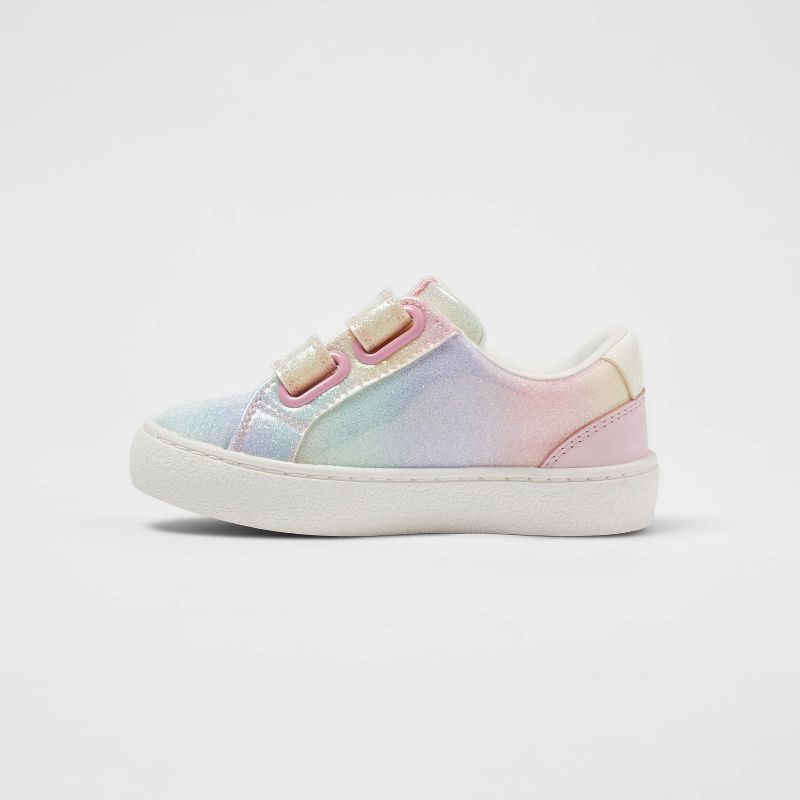 slide 2 of 4, Toddler Sora Glitter Sneakers - Cat & Jack™ 6T: Star Pattern, Hook and Loop Closure, Flocked Outsole, 1 ct