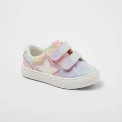 Toddler Sora Glitter Sneakers - Cat & Jack™ 6T: Star Pattern, Hook and Loop Closure, Flocked Outsole