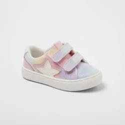 Toddler Sora Glitter Sneakers - Cat & Jack™ 12T: Star Pattern, Hook and Loop Closure, Flocked Outsole