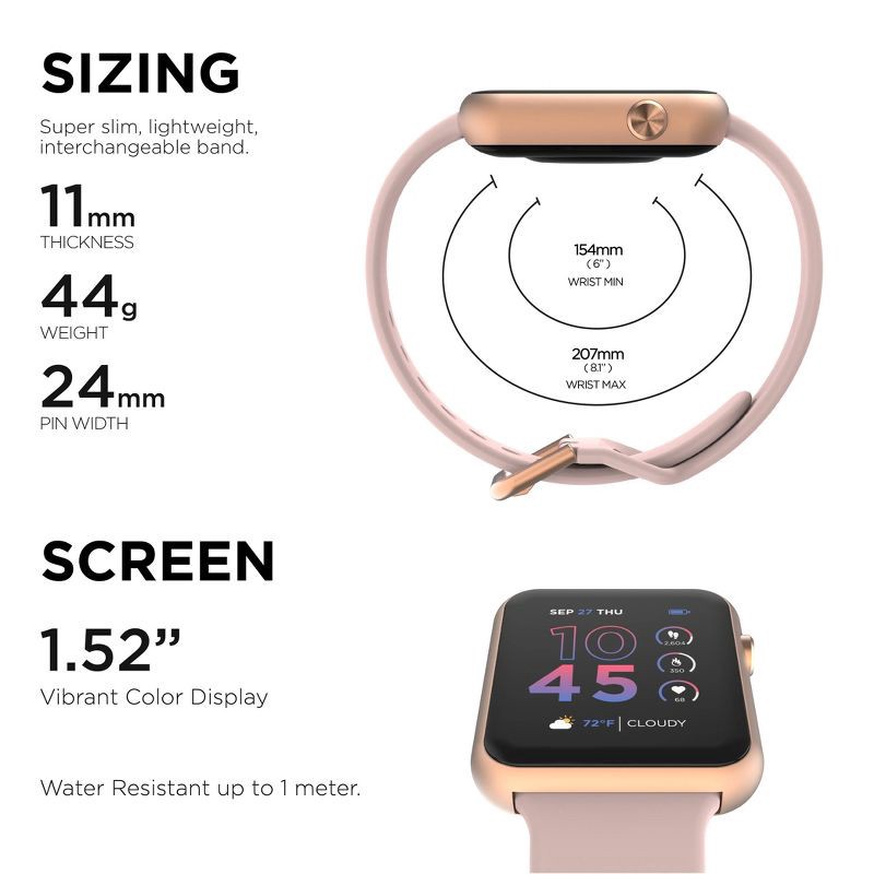 slide 2 of 11, iTouch Air 4 Smartwatch - Rose Gold/Blush, 1 ct