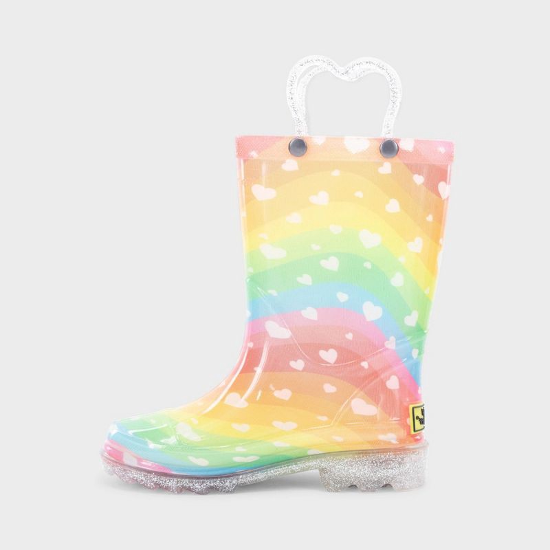 slide 2 of 4, Western Chief Toddler Heart Waves Rain Boots - 8T: Glitter Light-Up, Waterproof, Pull-On, 1 ct