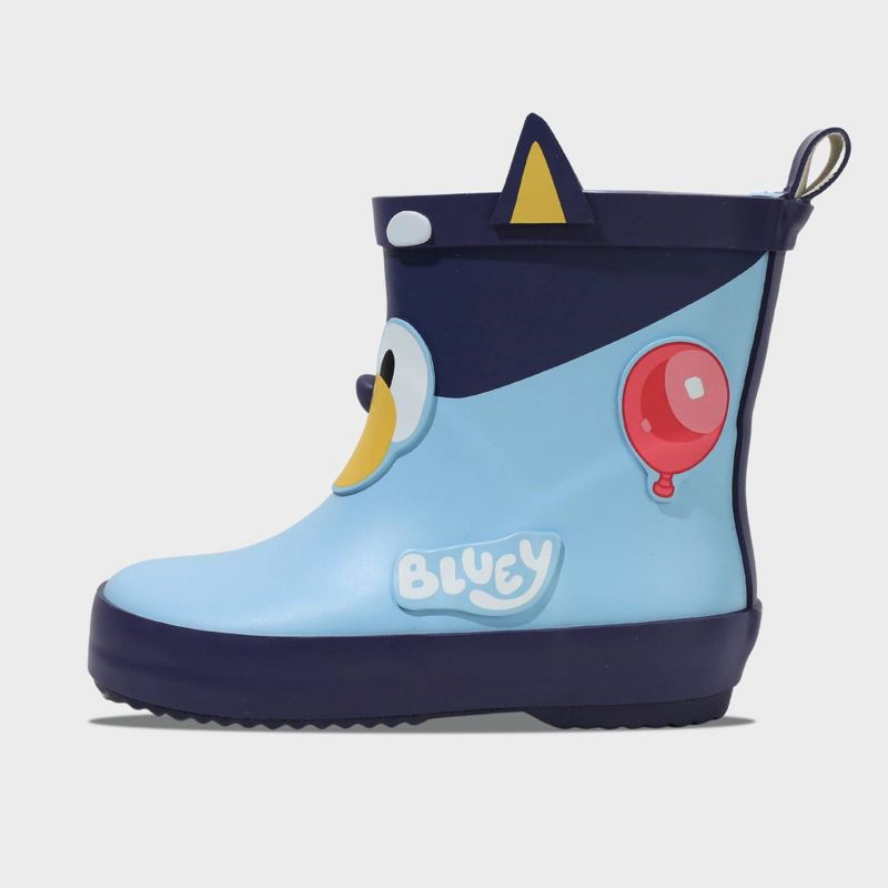slide 2 of 4, Toddler Bluey Rain Boots - Blue 11T: Pull-On, Non-Marking Sole, Animal Icon Pattern, 1 ct