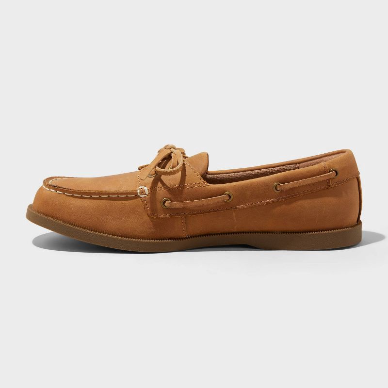 slide 2 of 4, Men's Bennett Genuine Leather Loafers with Memory Foam Insole - Goodfellow & Co™ Cognac 12: Pull-On, Flexible TPR Outsole, 1 ct