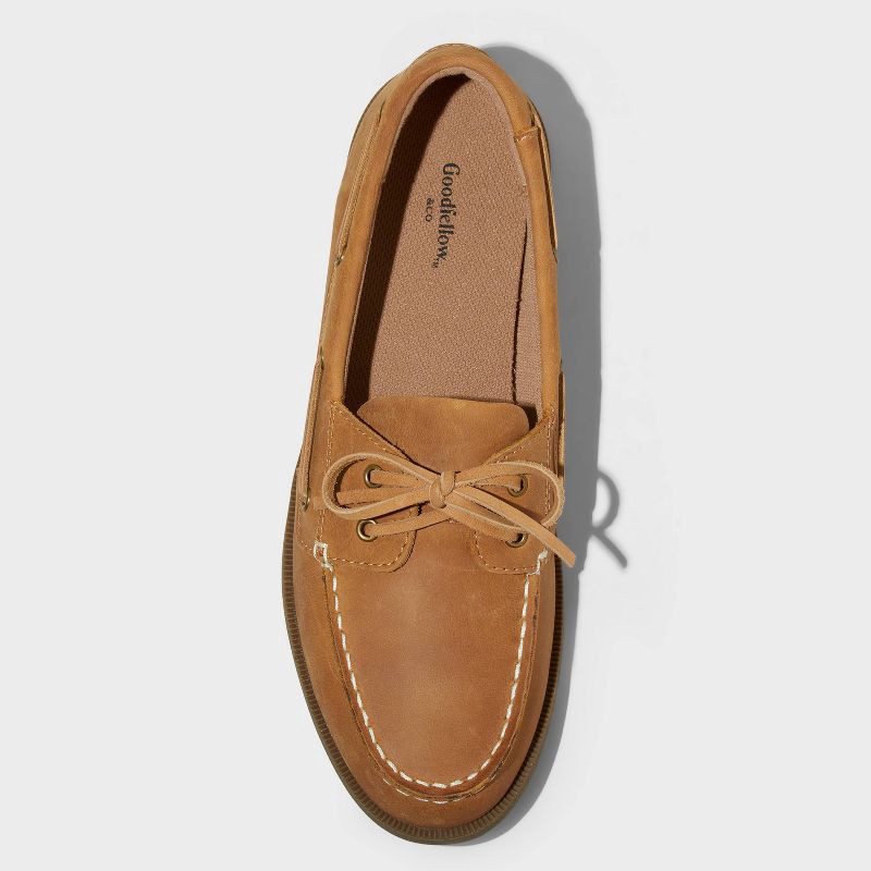 slide 3 of 4, Men's Bennett Genuine Leather Loafers with Memory Foam Insole - Goodfellow & Co™ Cognac 12: Pull-On, Flexible TPR Outsole, 1 ct