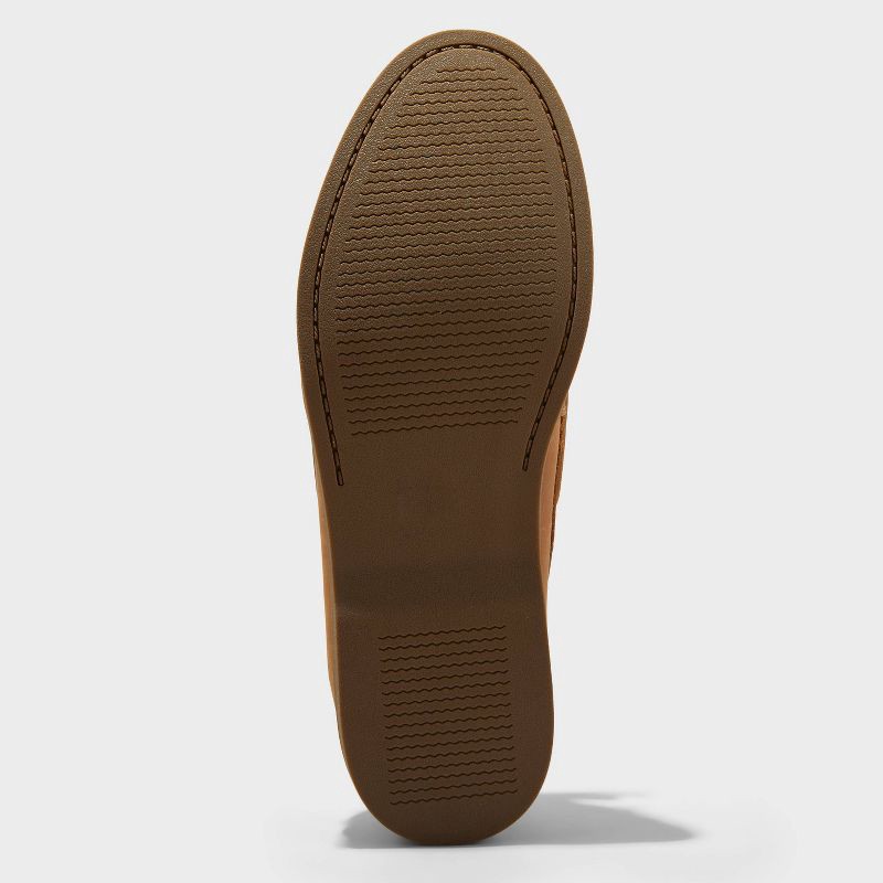 slide 4 of 4, Men's Bennett Genuine Leather Loafers with Memory Foam Insole - Goodfellow & Co™ Cognac 12: Pull-On, Flexible TPR Outsole, 1 ct