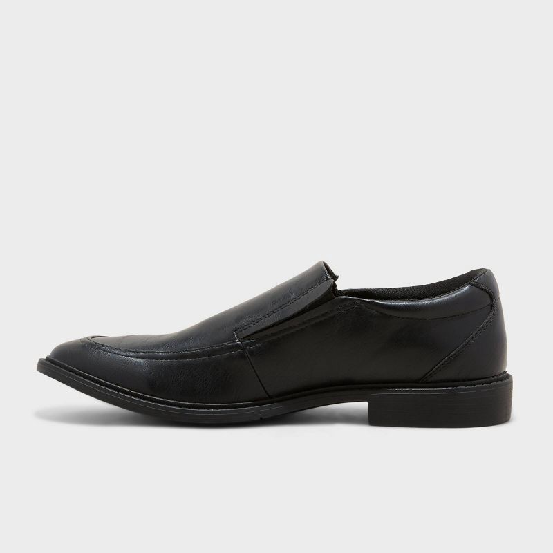 slide 2 of 4, Men's Toby Dress Shoes with Memory Foam Insole - Goodfellow & Co™ Black 7: Slip-On Loafers, Block Heel, Treaded Outsole, 1 ct