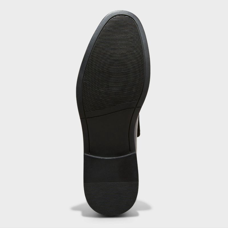 slide 4 of 4, Men's Toby Dress Shoes with Memory Foam Insole - Goodfellow & Co™ Black 7: Slip-On Loafers, Block Heel, Treaded Outsole, 1 ct