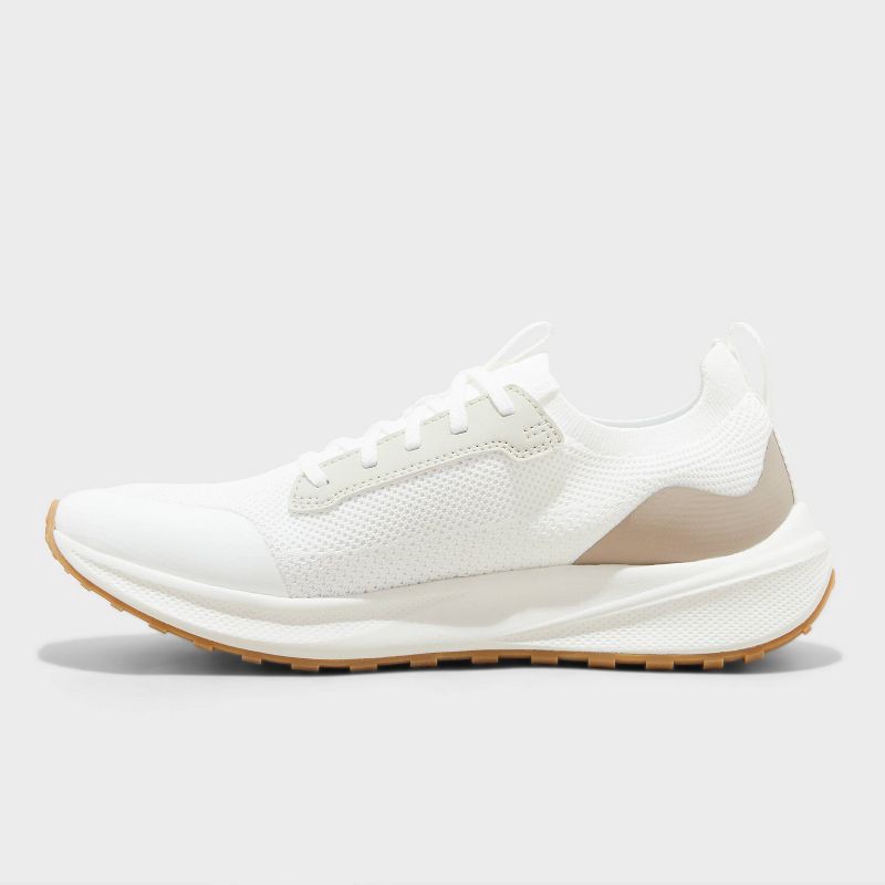 slide 2 of 4, Men's Lee Knit Sneakers with Memory Foam Insole - Goodfellow & Co™ White 11: Cushioned Footbed, Mesh Upper, 1 ct
