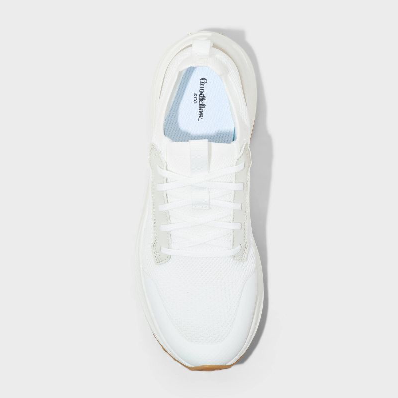 slide 3 of 4, Men's Lee Knit Sneakers with Memory Foam Insole - Goodfellow & Co™ White 11: Cushioned Footbed, Mesh Upper, 1 ct