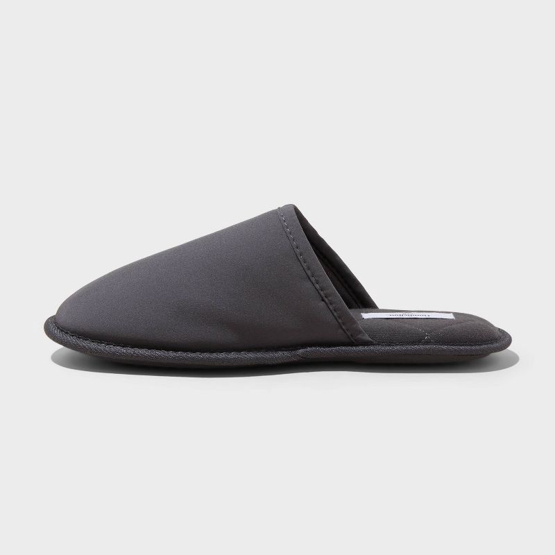 slide 2 of 4, Men's Beau Scuff Slippers - Goodfellow & Co™ Charcoal Gray S: Slip-On, Indoor/Outdoor Sole, Backless Design, 1 ct