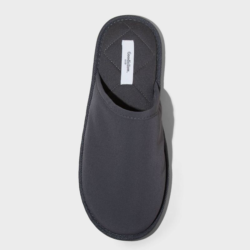 slide 3 of 4, Men's Beau Scuff Slippers - Goodfellow & Co™ Charcoal Gray S: Slip-On, Indoor/Outdoor Sole, Backless Design, 1 ct