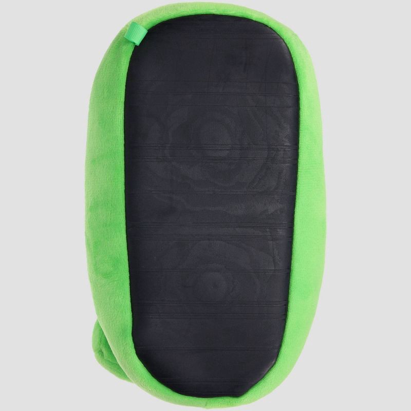 slide 3 of 7, Kids' Minecraft Creeper Full Body Slippers - Green 4-5: Pull-On Sock Slippers with Cushioned Footbed, Textured Outsole, 1 ct