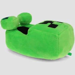 Kids' Minecraft Creeper Full Body Slippers - Green 6: Pull-On, Cushioned Footbed, Textured Outsole