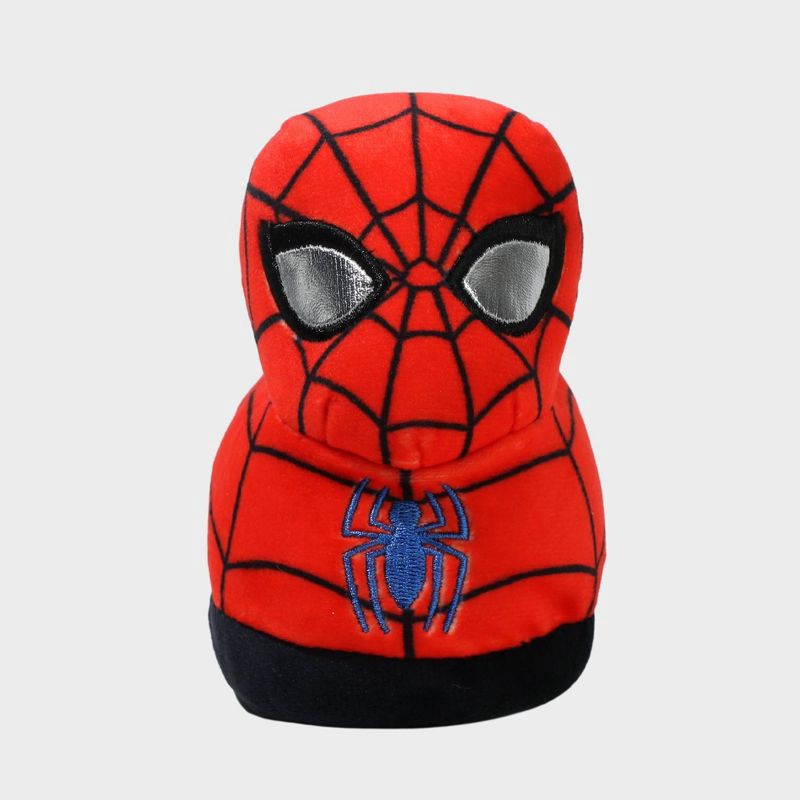 slide 3 of 4, Toddler Boys' Spider-Man 3D Plush Microsuede Slippers - Red 9T-10T: Marvel Character, Cushioned Insole, Slip-On, Closed Round Toe, 1 ct