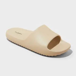 Men's Kendrix Slide Sandals - Goodfellow & Co™ Tan 9: Slip-On, Contoured Footbed, Open Toe