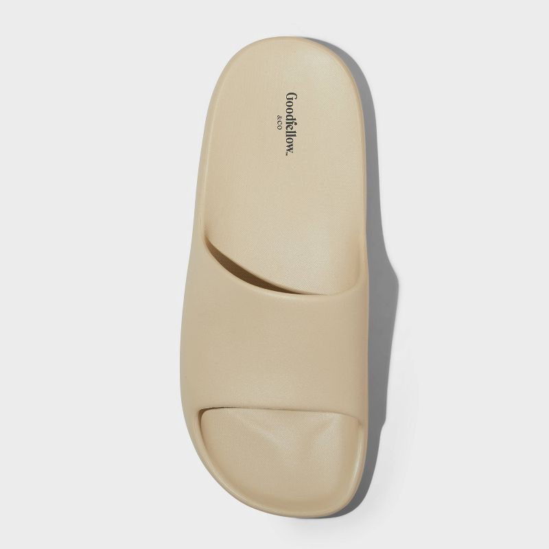 slide 3 of 4, Men's Kendrix Slide Sandals - Goodfellow & Co™ Tan 11: Slip-On, Contoured Footbed, Open Toe, 1 ct