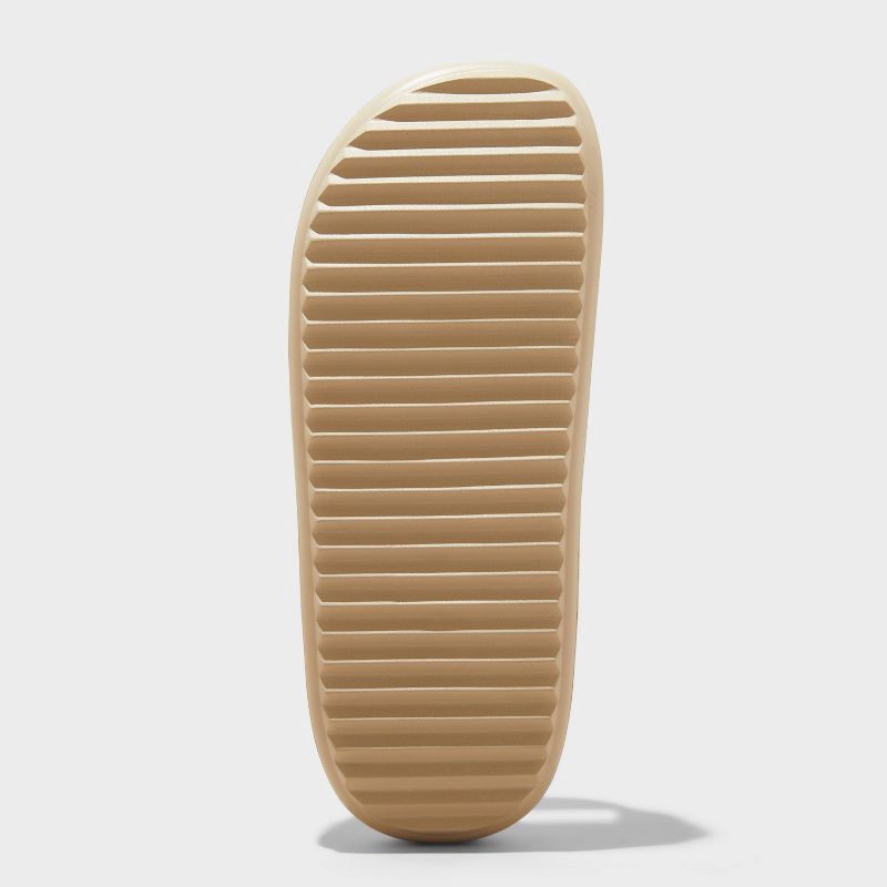 slide 4 of 4, Men's Kendrix Slide Sandals - Goodfellow & Co™ Tan 11: Slip-On, Contoured Footbed, Open Toe, 1 ct