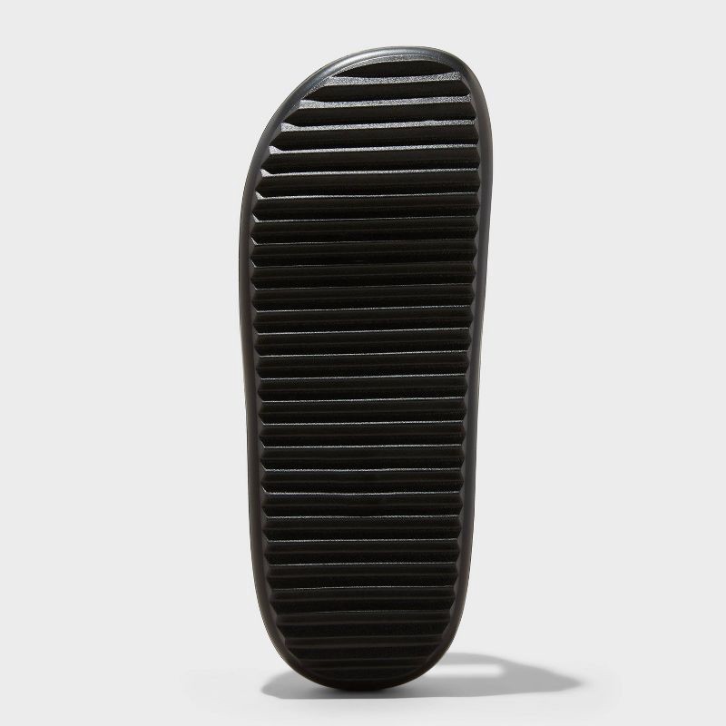slide 4 of 4, Men's Kendrix Slide Sandals - Goodfellow & Co™ Black 10: Slip-On, Contoured Footbed, Textured Outsole, 1 ct
