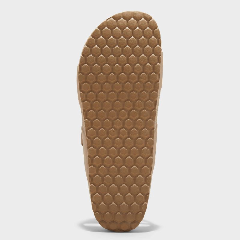 slide 4 of 4, Men's Carson Two Band Sandals - Goodfellow & Co™ Tan 8: Slip-On, Open Toe, Non-Marking Outsole, 1 ct