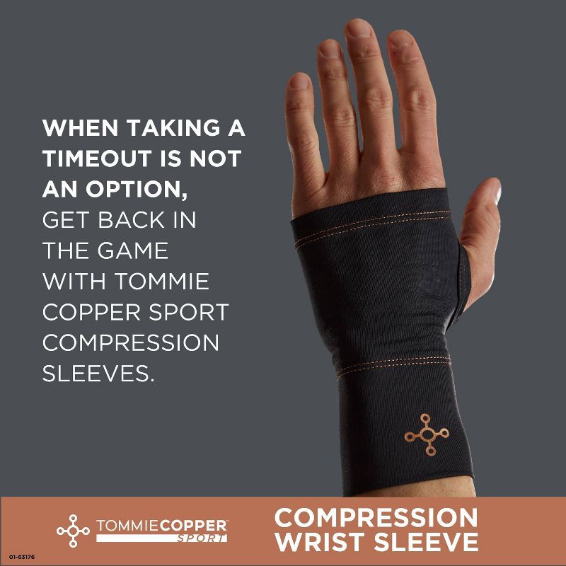 slide 3 of 8, Tommie Copper Sport Compression Wrist Sleeve - S/M: Supports & Braces for Adults, 1 ct