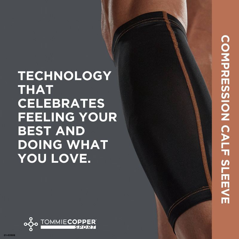 slide 5 of 6, Tommie Copper Tommie 14-18" Copper Sport Compression Calf Sleeve - L/XL: Muscle Support for Legs, 1 ct