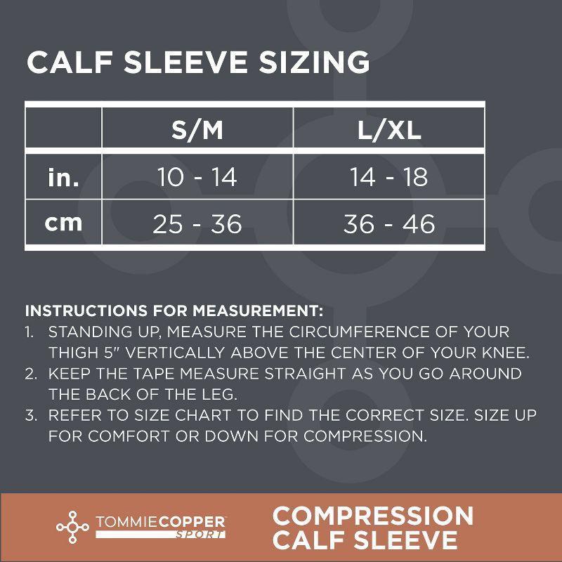 slide 6 of 6, Tommie Copper Tommie 14-18" Copper Sport Compression Calf Sleeve - L/XL: Muscle Support for Legs, 1 ct