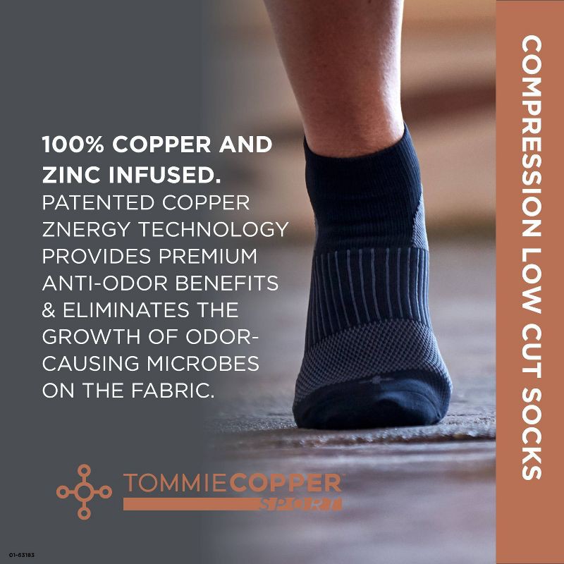 slide 4 of 7, Tommie Copper Sport Low Cut Socks 3pk - S/M: Nylon, Polyester, Spandex Blend, 3 ct