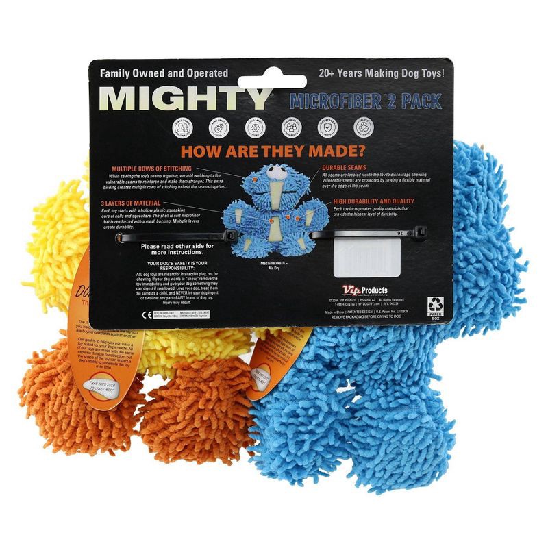 slide 2 of 3, Mighty Microfiber Jr Duck and Elephant Dog Interactive Toy, 1 ct