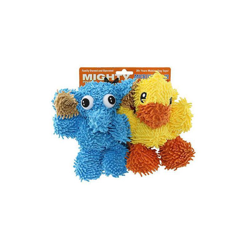 slide 1 of 3, Mighty Microfiber Jr Duck and Elephant Dog Interactive Toy, 1 ct