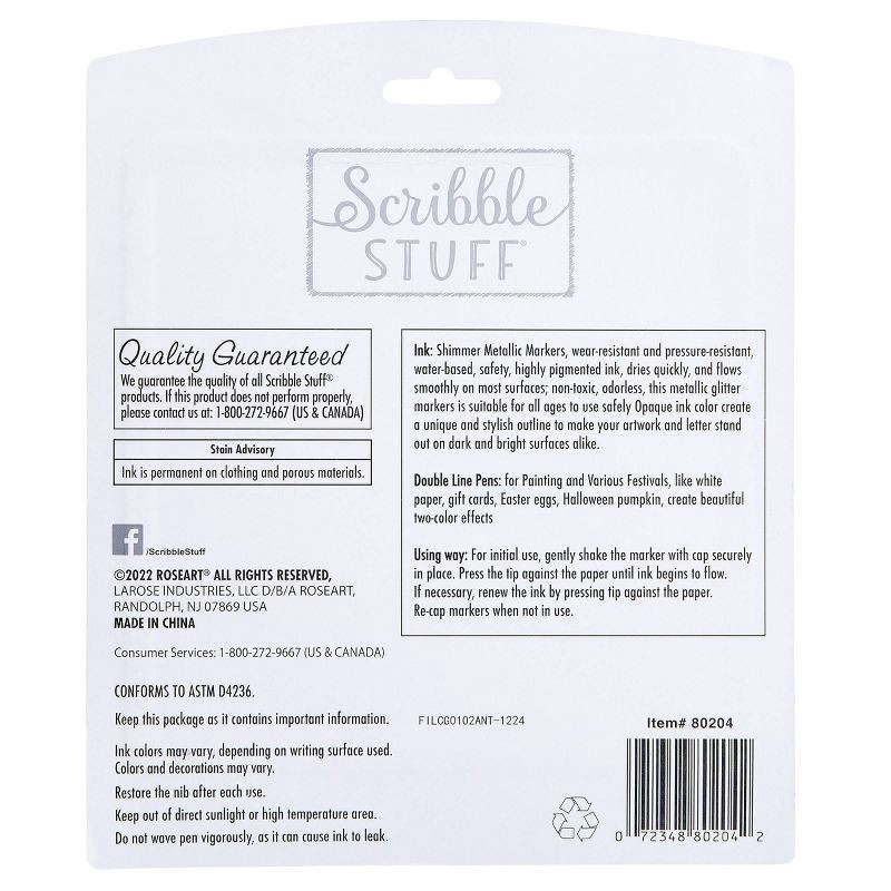 slide 4 of 9, Scribble Stuff 12ct Outliner Markers, Teacher Supplies, 12 ct