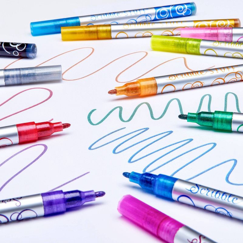 slide 8 of 9, Scribble Stuff 12ct Outliner Markers, Teacher Supplies, 12 ct