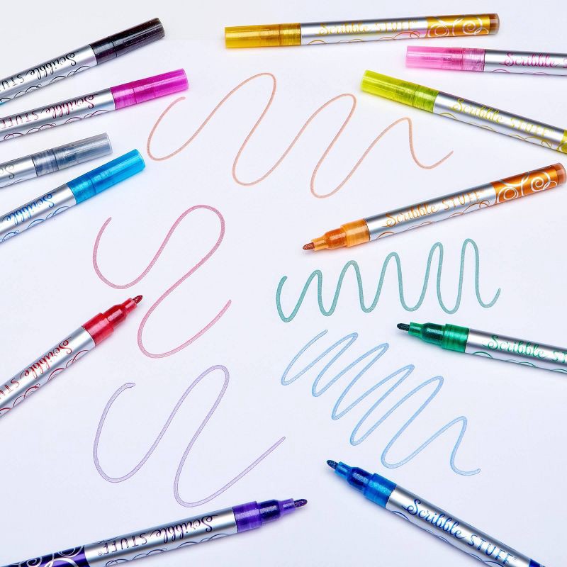 slide 9 of 9, Scribble Stuff 12ct Outliner Markers, Teacher Supplies, 12 ct