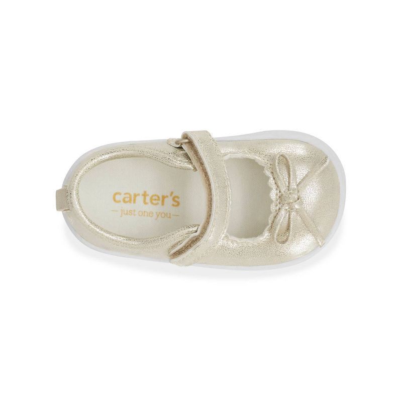 slide 3 of 4, Carter's Just One You®️ Baby Girls' Missie First Walker Sneakers - Gold 3: Hook & Loop, Flexible Sole, 1 ct