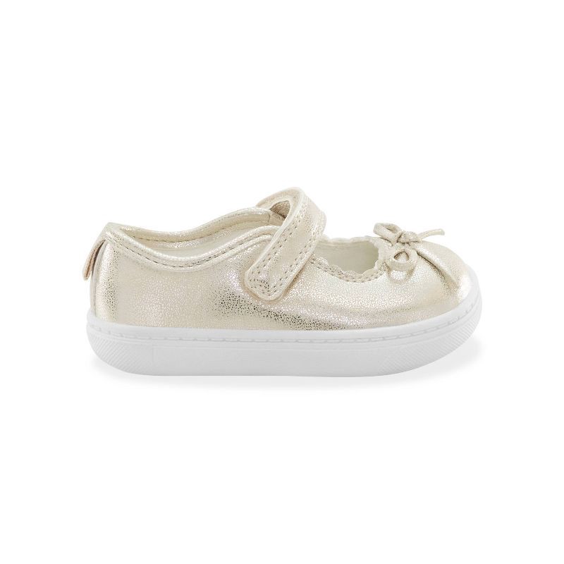 slide 2 of 4, Carter's Just One You®️ Baby Girls' Missie First Walker Sneakers - Gold 4: Hook and Loop, Flexible Outsole, 1 ct