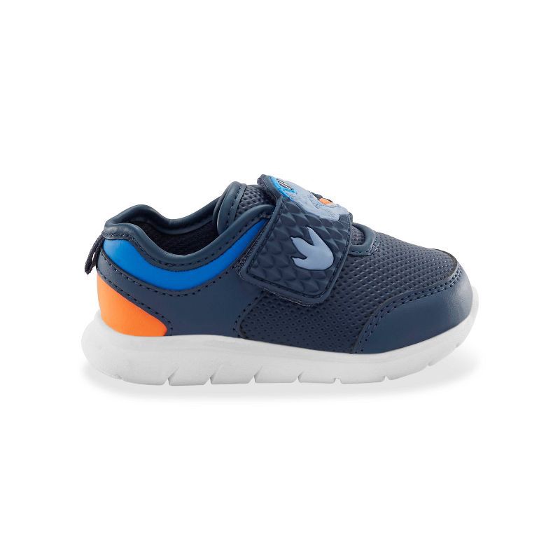 slide 2 of 4, Carter's Just One You®️ Toddler Boys' Dino Ash First Walker Sneakers - Navy Blue 3: Hook and Loop Closure, Dinosaur Pattern, TPR Outsole, 1 ct