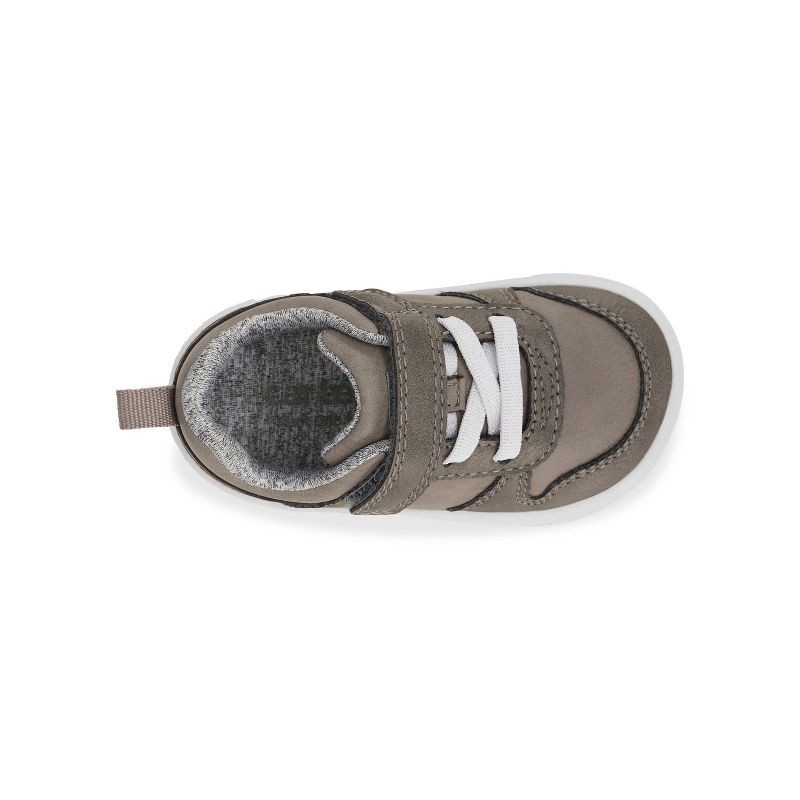 slide 3 of 4, Carter's Just One You®️ Baby Boys' Karson First Walker Sneakers - Gray/Brown 3: Hook and Loop Closure, TPR Outsole, 1 ct
