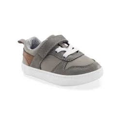 Carter's Just One You®️ Baby Boys' Karson First Walker Sneakers - Gray/Brown 3: Hook and Loop Closure, TPR Outsole
