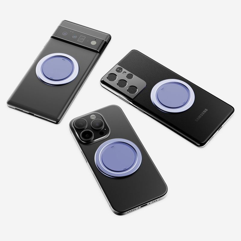 slide 7 of 10, ohsnap! Snap Grip Luxe Magnetic Phone Grip - Ultra Thin, Fits Any Phone - Crushed Orchid: Aluminum Wireless Charging Compatible Mount, 1 ct
