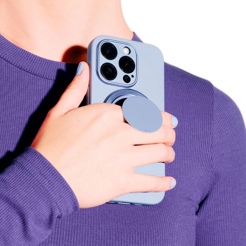 slide 10 of 10, ohsnap! Snap Grip Luxe Magnetic Phone Grip - Ultra Thin, Fits Any Phone - Crushed Orchid: Aluminum Wireless Charging Compatible Mount, 1 ct