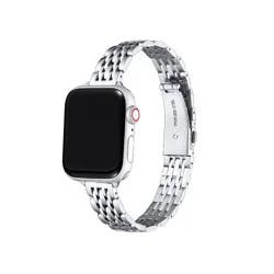 Posh Tech Stella Skinny Stainless-Steel Band for Apple Watch - Silver: Compatible Accessory