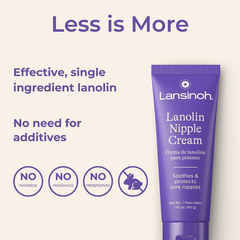 slide 3 of 10, Lansinoh Lanolin Nipple Cream for Breastfeeding Essentials - 1.41oz, 1.41 oz