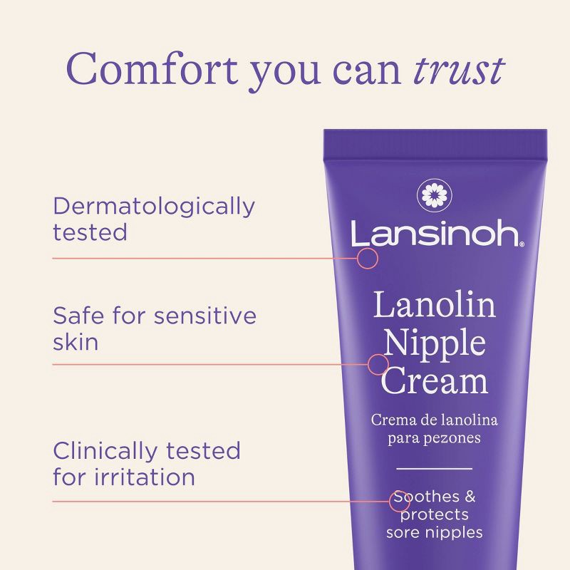 slide 7 of 9, Lansinoh Lanolin Nipple Cream for Breastfeeding Essentials - 1.41oz, 1.41 oz