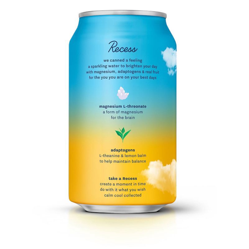 slide 2 of 6, Recess Mood Tropical Bliss Sparkling Water with Magnesium L-Threonate - 12 fl oz Can, 12 fl oz