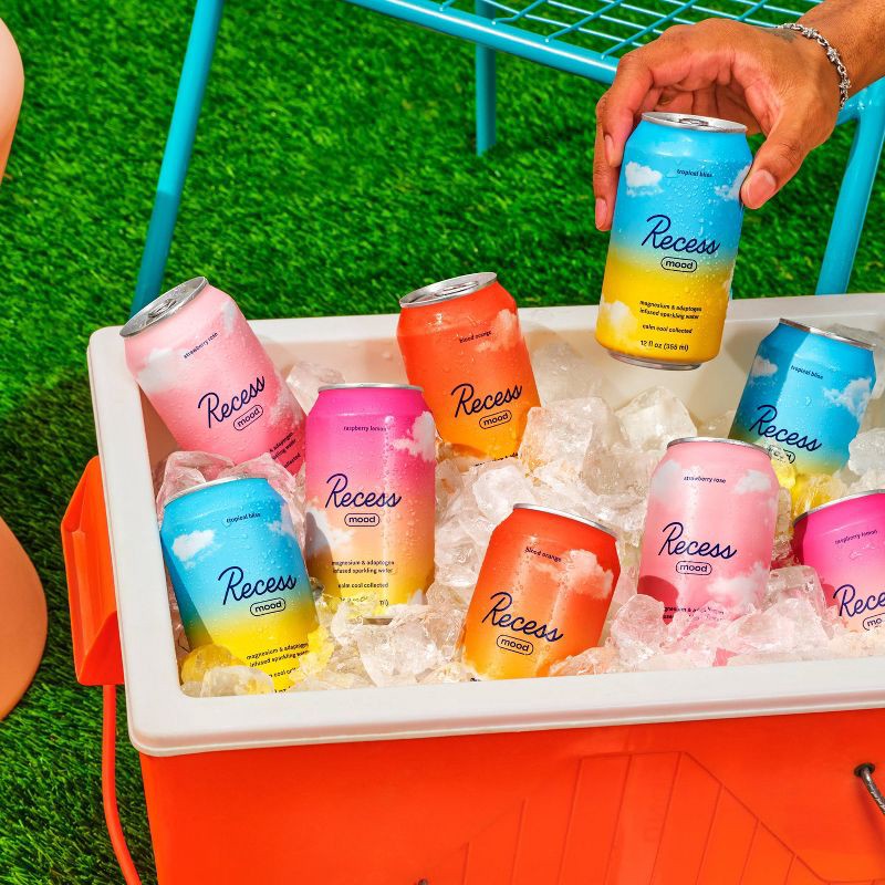 slide 5 of 6, Recess Mood Tropical Bliss Sparkling Water with Magnesium L-Threonate - 12 fl oz Can, 12 fl oz