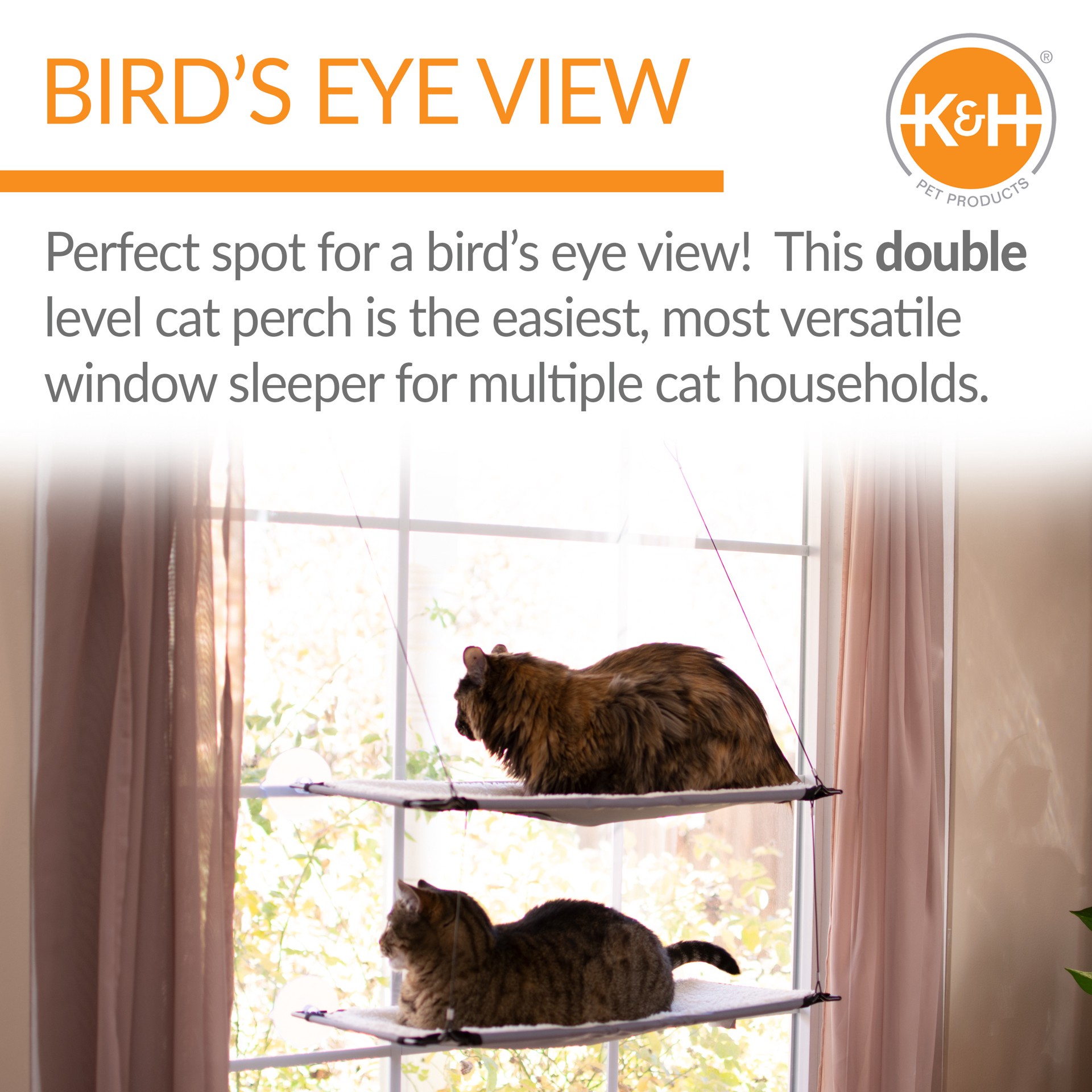 slide 10 of 10, K & H K&H Pet Products Window Double Lounger Cat Perch Natural 23 X 12 Inches, 1 ct