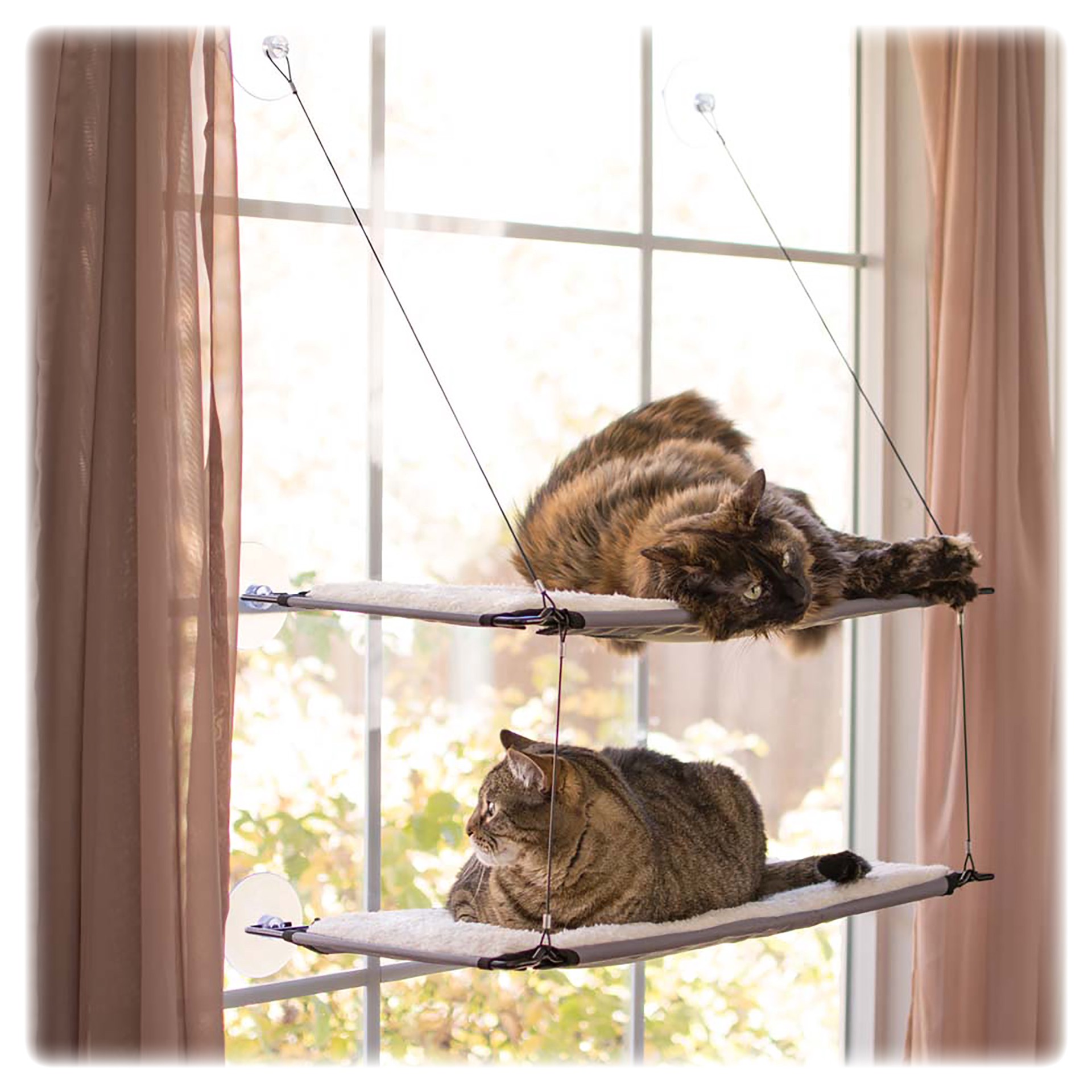slide 1 of 10, K & H K&H Pet Products Window Double Lounger Cat Perch Natural 23 X 12 Inches, 1 ct